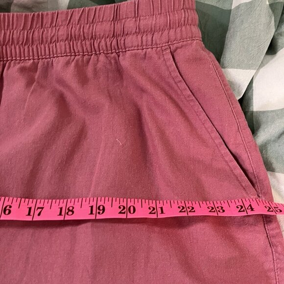 Frank by Frank & Oak Shorts Womens XL Pink Linen Blend Pull On Elastic Waist - Picture 12 of 12